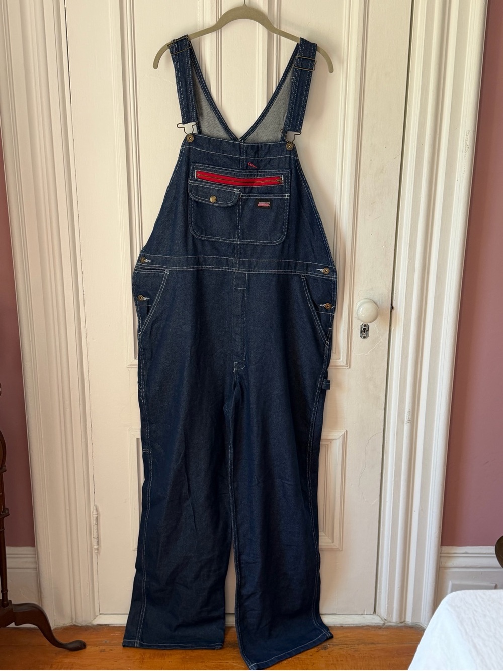 Men’s Dickies Indigo Denim Bib Overalls Relaxed Fit Size Large